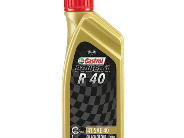 Castrol Power 1 R40 Circuit racing motorcycle engine oil.