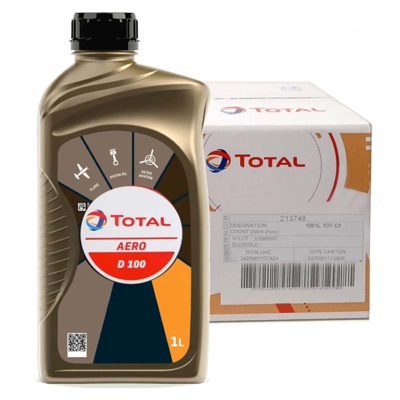 Total Energies Aero D100 Aviation Oil - Case